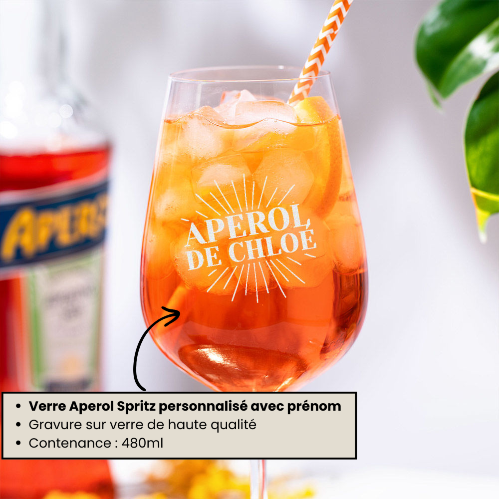 Coffret cadeau verre Aperol et tour à boissons