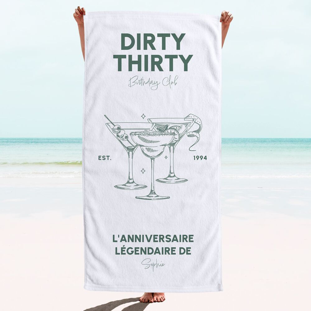 Serviette personnalisée avec boisson et slogan