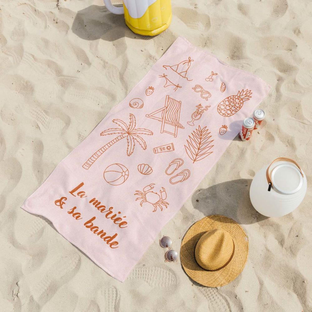 Serviette personnalisée avec pictos et texte
