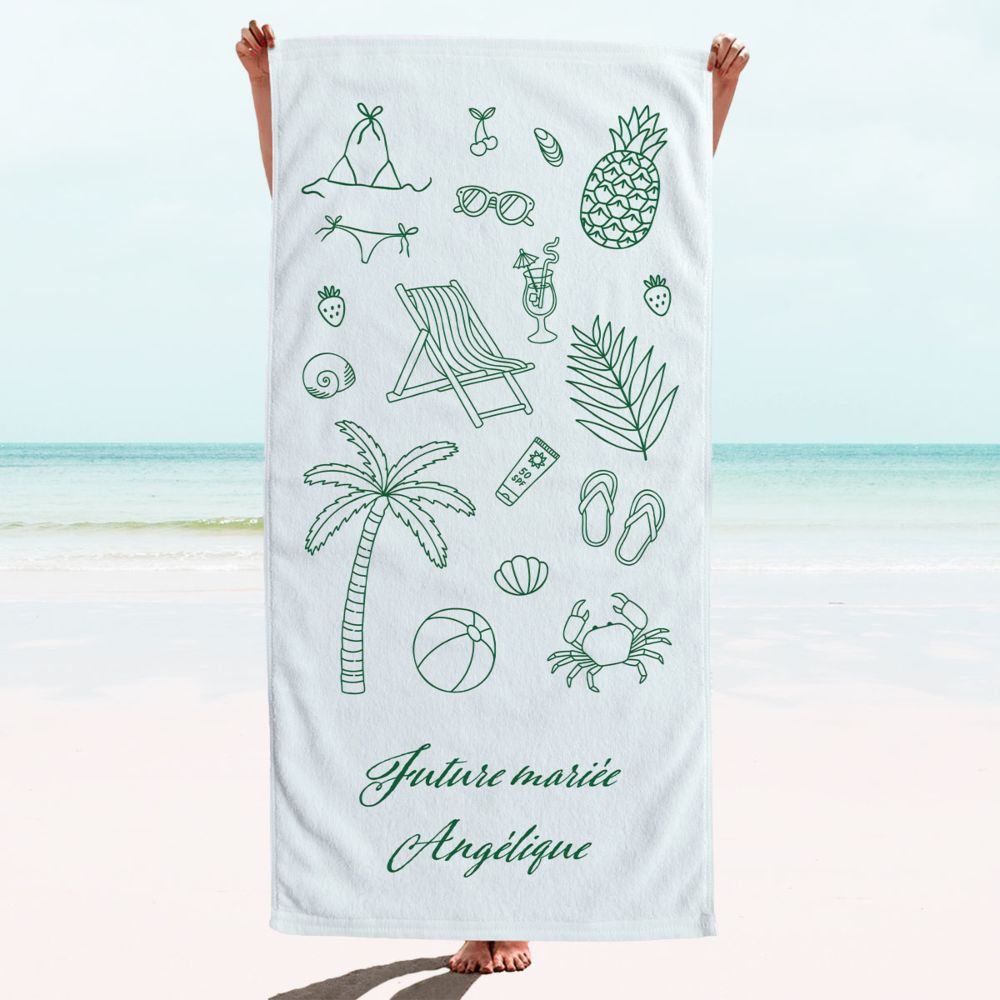 Serviette personnalisée avec pictos et texte
