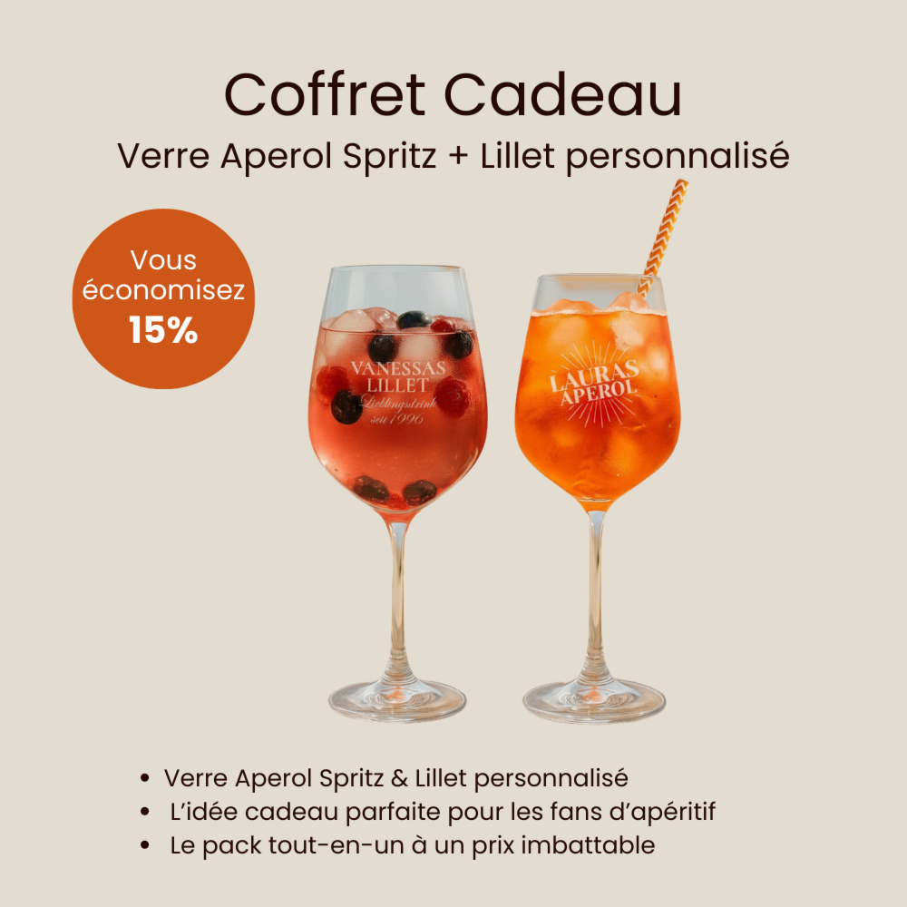 Coffret cadeau verres Aperol et Lillet