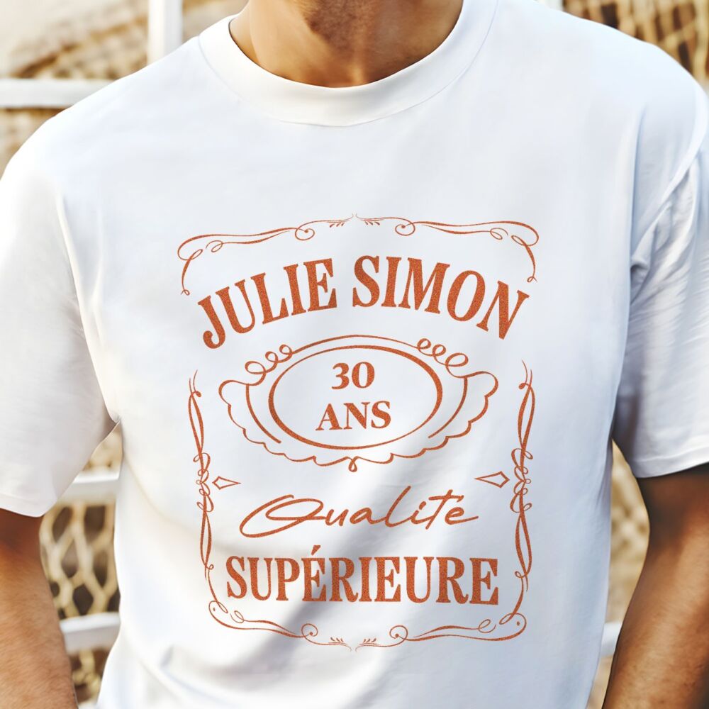 T-shirt personnalisé Whisky avec texte