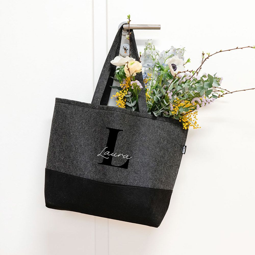 Sac cabas personnalisé en feutre avec Monogramme