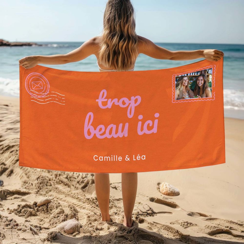 Personalisierbares Handtuch Postkarte