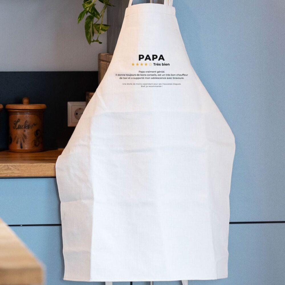Tablier de cuisine personnalisé avec avis client