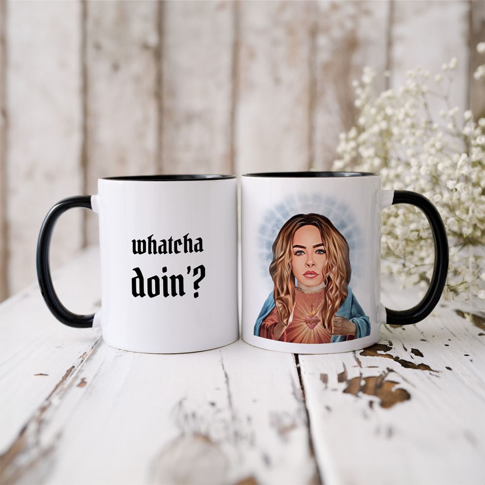 Mug personnalisé auréole avec visage et texte