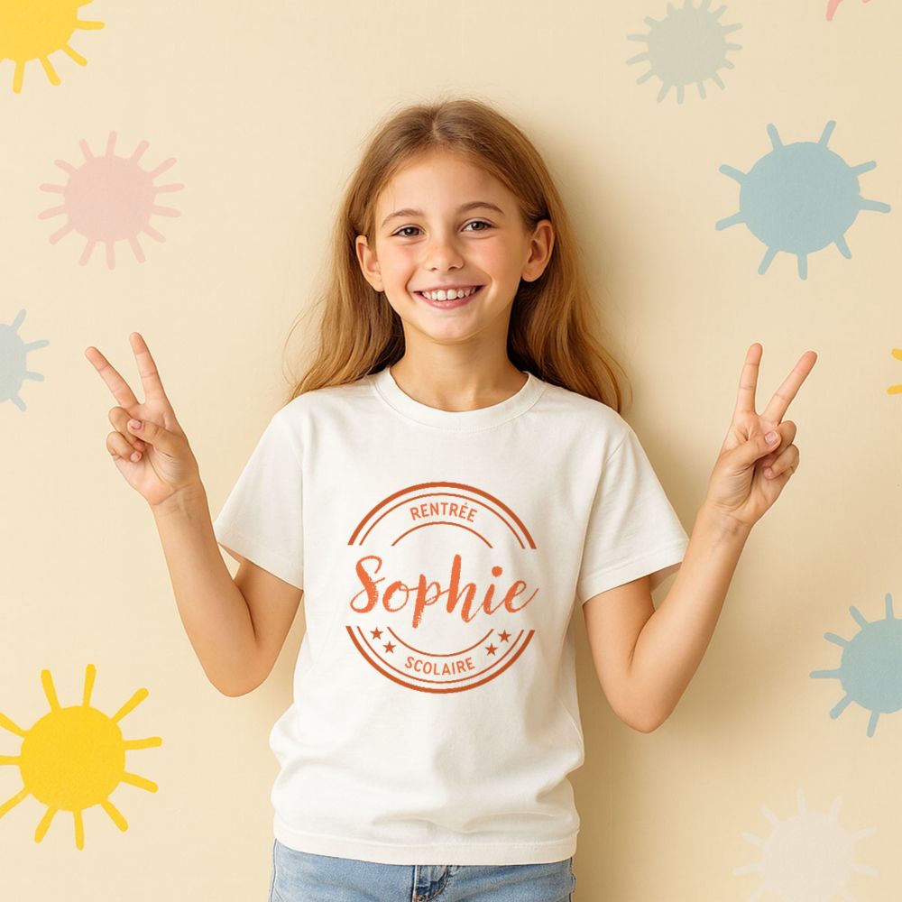 T-shirt personnalisé Enfant avec cercle et texte