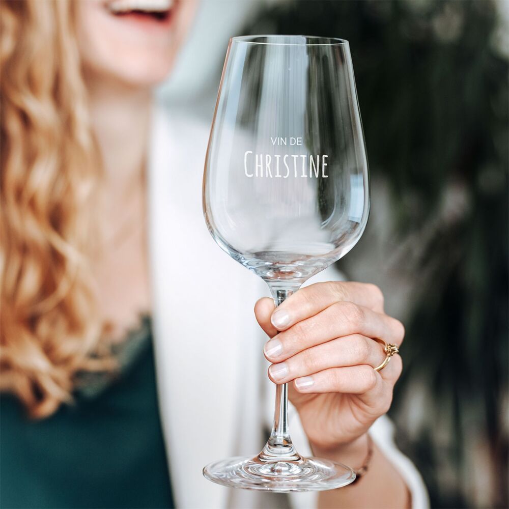 Verre à vin personnalisé avec texte