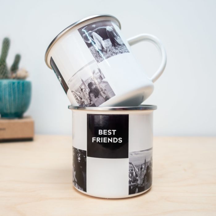 Tasse en métal personnalisable avec photos et texte