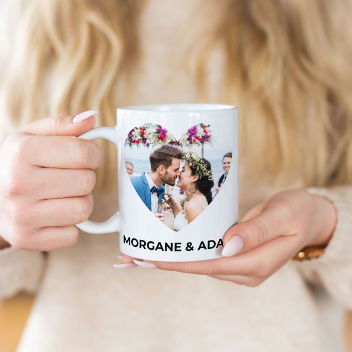 Mug personnalisé avec photo et date