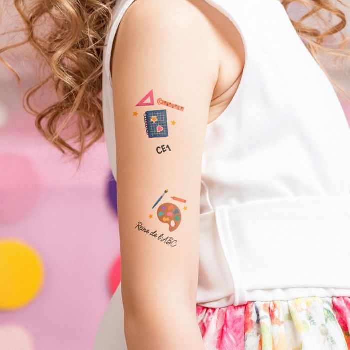Tatouages personnalisés pour enfants pour la rentrée scolaire