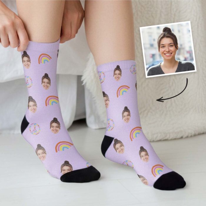 Chaussettes personnalisées visage différents motifs