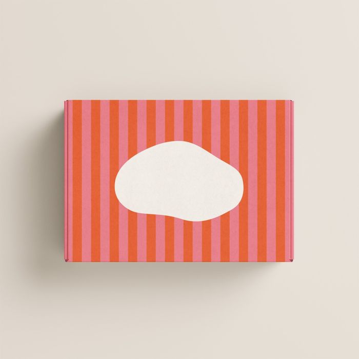 Boîte cadeau rayée