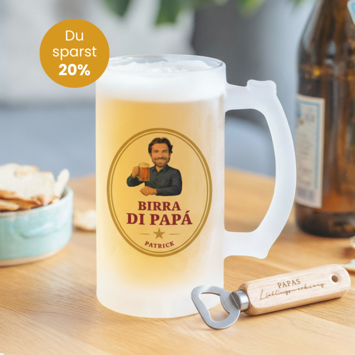 Coffret cadeau chope à bière et décapsuleur