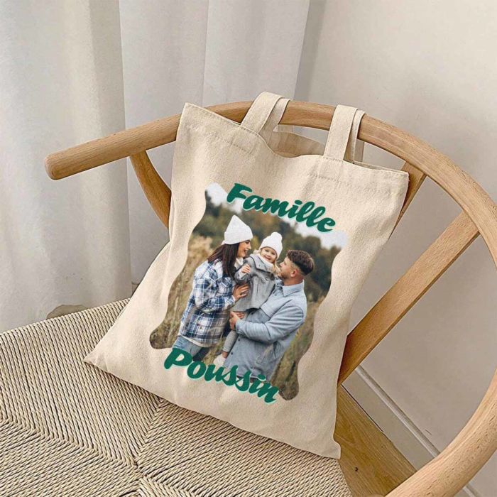 Tote bag personnalisé avec photo et texte