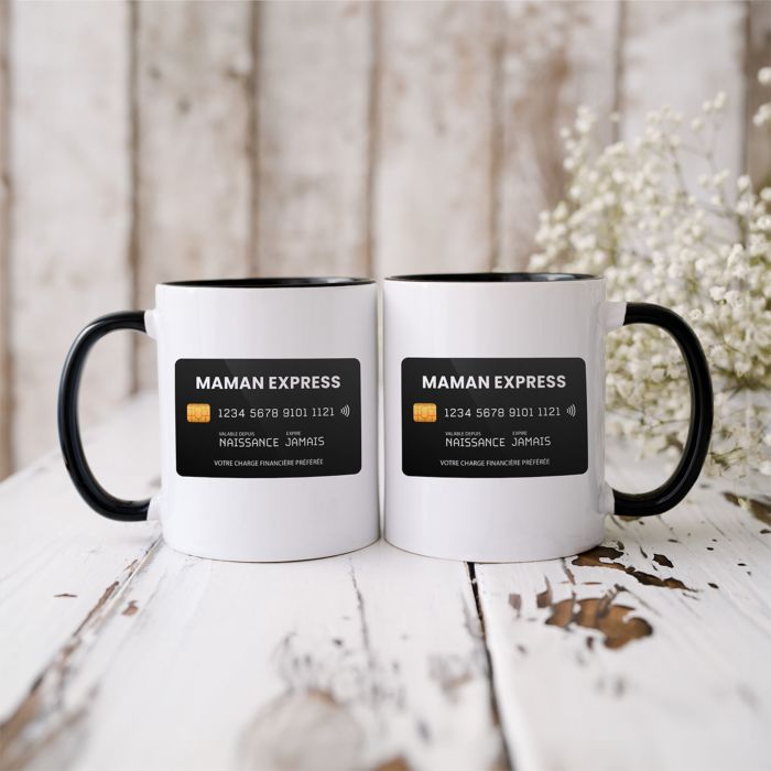 Mug personnalisé Carte bancaire et texte