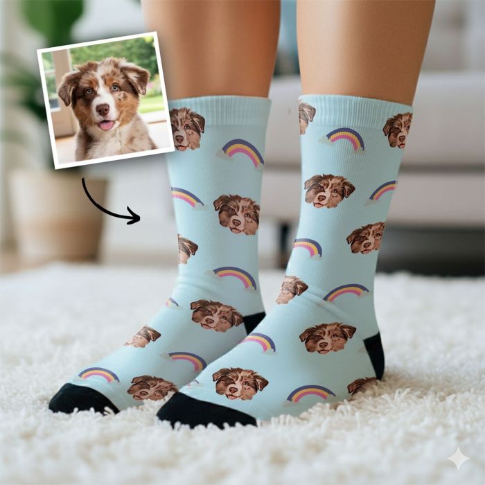 Chaussettes personnalisées avec visage style cartoon