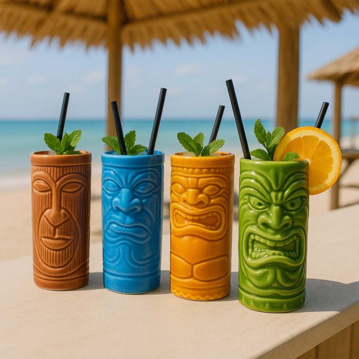 Set de 4 verres à cocktail Tiki