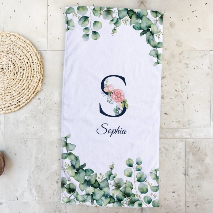 Serviette personnalisée avec monogramme et texte Serviette personnalisée avec monogramme et texte