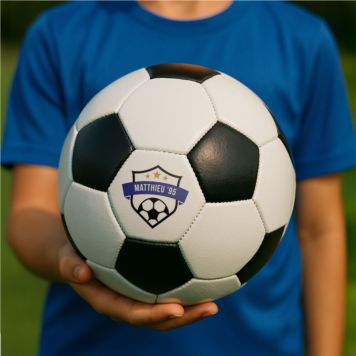 Ballon de football personnalisé avec texte et armoiries